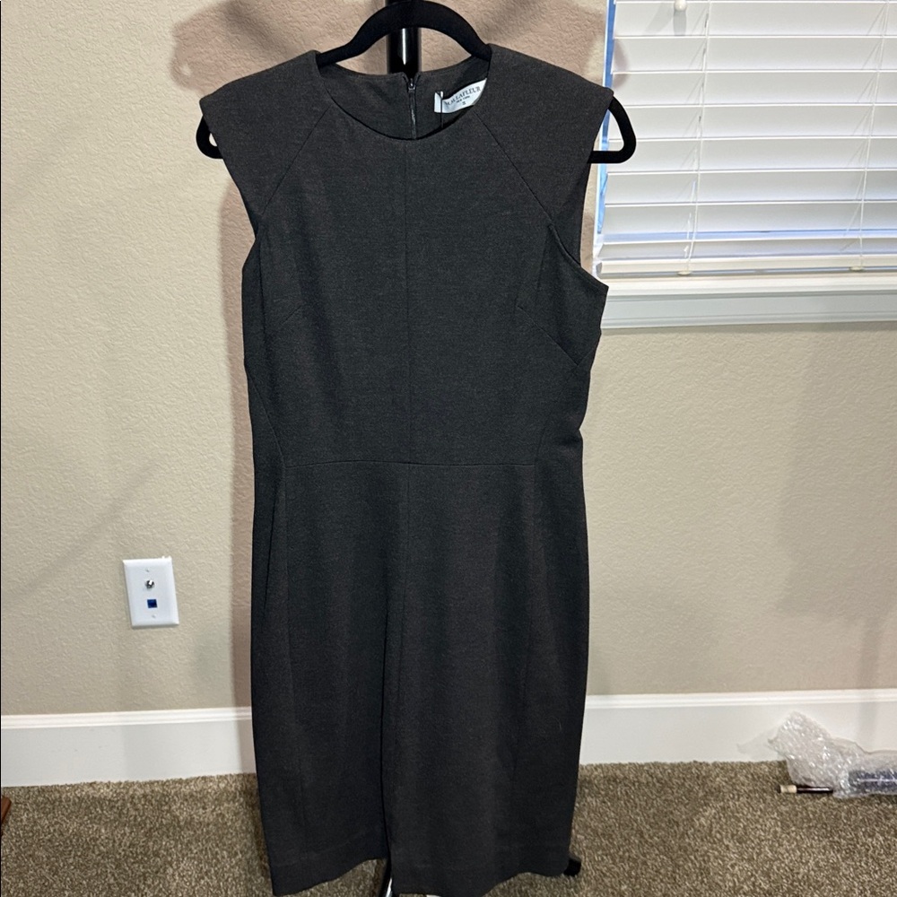 MM Lafleur Classic Dark Gray Midi Dress